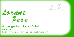 lorant pere business card