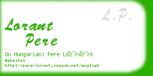 lorant pere business card